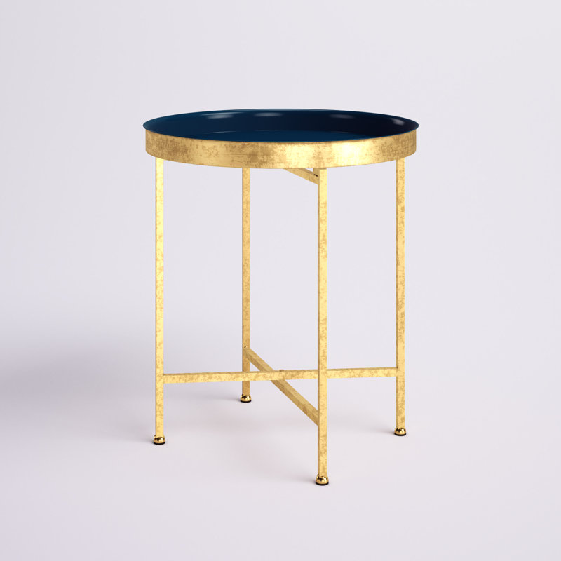 Mistana™ Alvis Iron Tray Top Cross Legs End Table & Reviews Wayfair